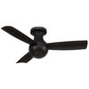 Wac Orb Indoor and Outdoor 3-Blade Smart Flush Mount Ceiling Fan 44in Matte Black with Remote Control F-004